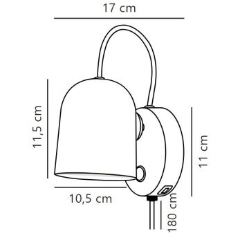 DFTP by Nordlux - Foco de parede com USB port ANGLE 1xGU10/25W/230V preto