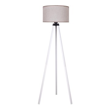 Duolla - Candeeiro de chão 1xE27/60W/230V diâmetro 44 cm bege/branco
