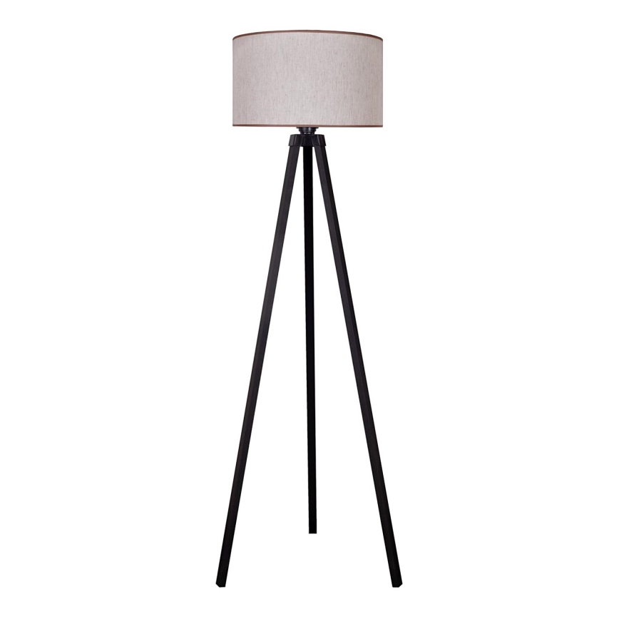 Duolla - Candeeiro de chão 1xE27/60W/230V diâmetro 44 cm bege/wenge