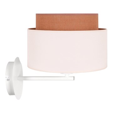 Duolla - Candeeiro de parede BOHO 1xE27/15W/230V bege/branco/castanho