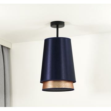 Duolla - Candeeiro integrado BELL SHINY 1xE27/15W/230V azul/cobre