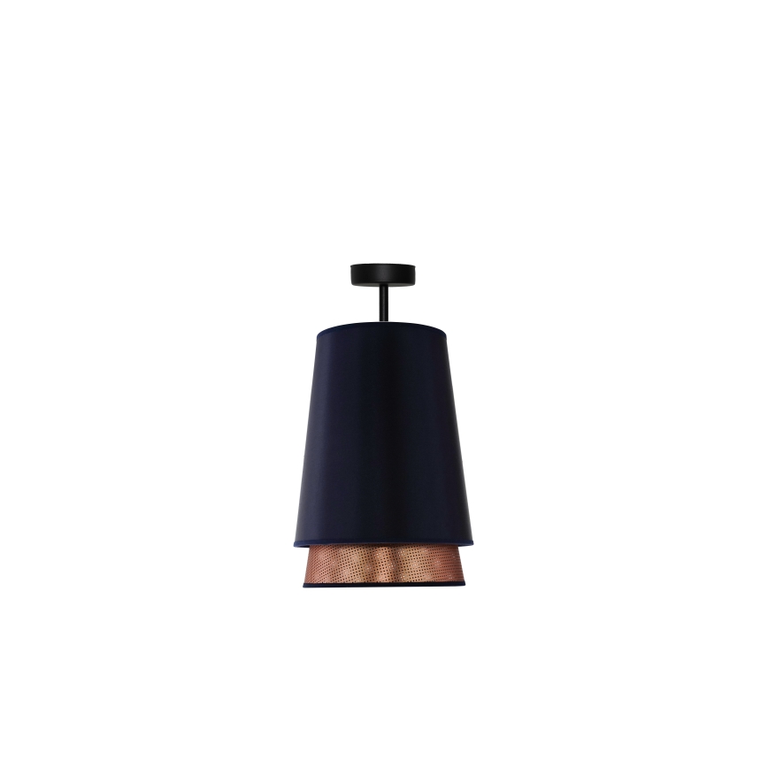 Duolla - Candeeiro integrado BELL SHINY 1xE27/15W/230V azul/cobre