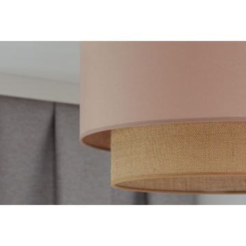 Duolla - Candeeiro integrado  BOHO 1xE27/15W/230V diâmetro 45 cm bege/castanho