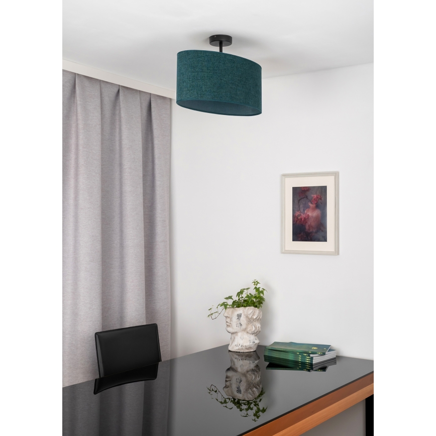 Duolla - Candeeiro integrado OVAL 1xE27/15W/230V verde