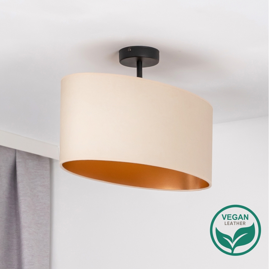 Duolla - Candeeiro integrado OVAL VEGAN 1xE27/15W/230V creme