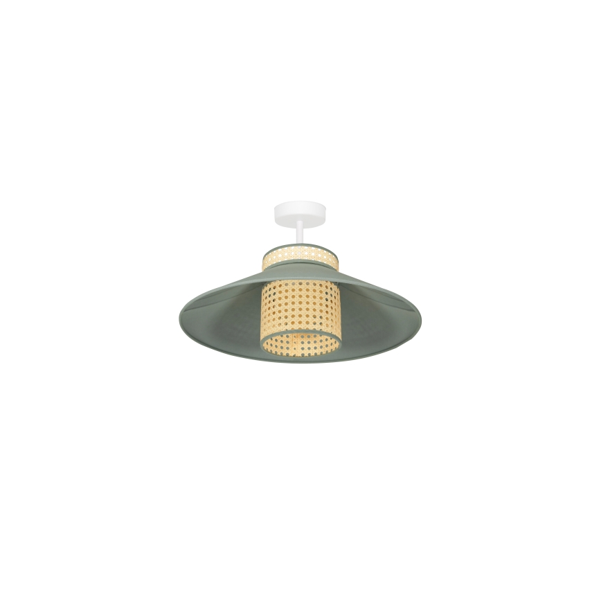 Duolla - Candeeiro integrado RIO RATTAN 1xE27/15W/230V verde/vime