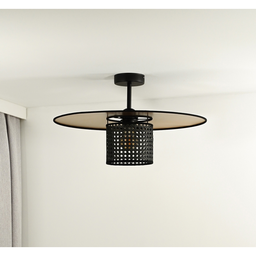 Duolla - Candeeiro integrado TOKYO RATTAN 1xE27/15W/230V dourada/preto