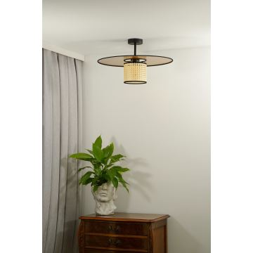 Duolla - Candeeiro integrado TOKYO RATTAN 1xE27/15W/230V dourada/vime