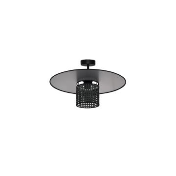 Duolla - Candeeiro integrado TOKYO RATTAN 1xE27/15W/230V preto/prateado