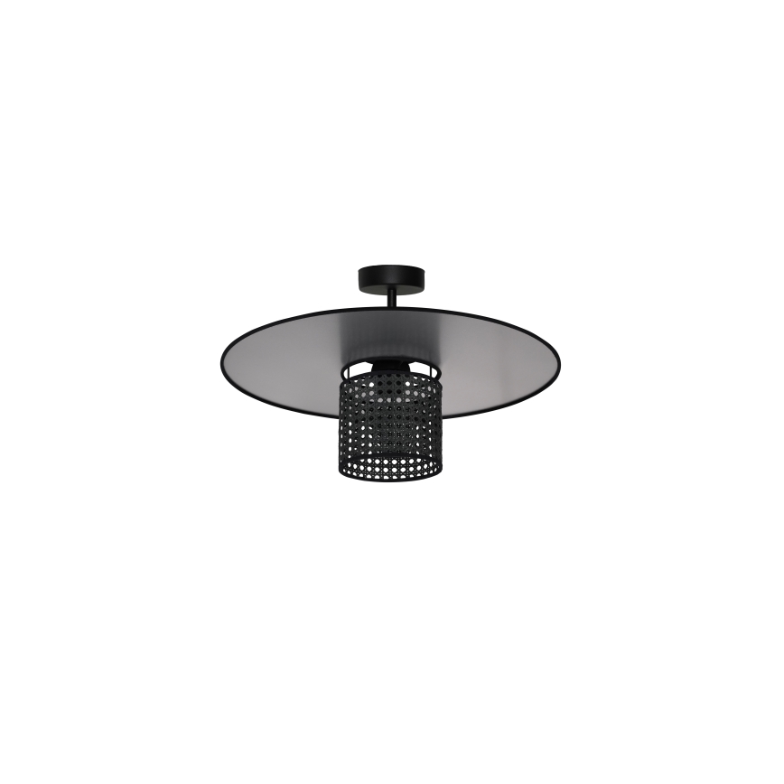 Duolla - Candeeiro integrado TOKYO RATTAN 1xE27/15W/230V preto/prateado