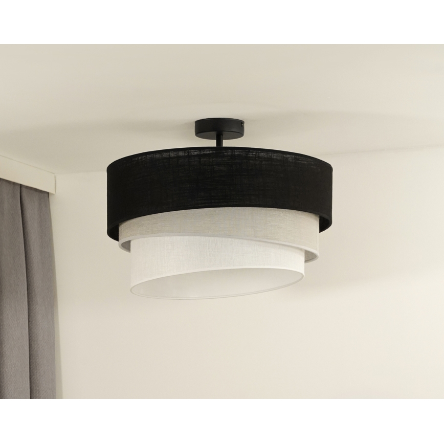 Duolla - Candeeiro integrado TRIO 1xE27/15W/230V preto/cinzento/branco