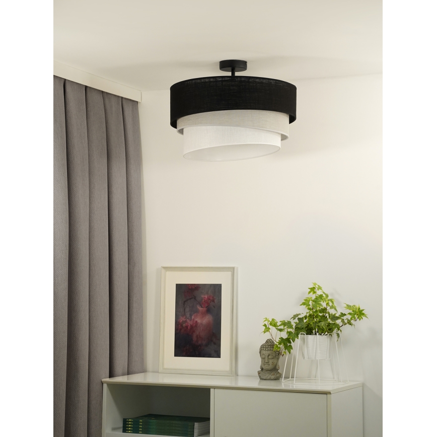 Duolla - Candeeiro integrado TRIO 1xE27/15W/230V preto/cinzento/branco