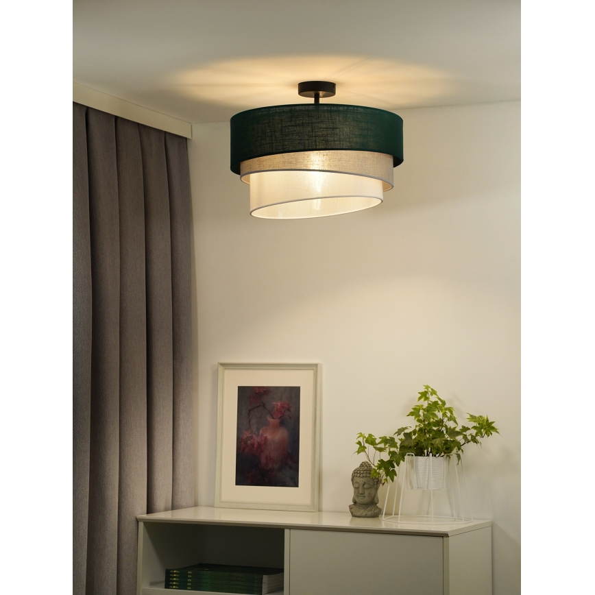 Duolla - Candeeiro integrado TRIO 1xE27/15W/230V verde/cinzento/branco