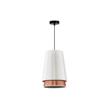 Duolla - Candeeiro suspenso BELL SHINY 1xE27/15W/230V branco/cobre