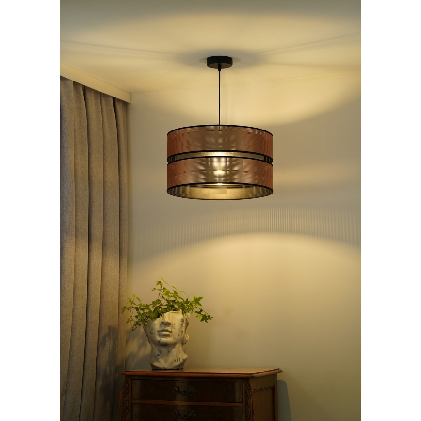 Duolla - Candeeiro suspenso COPPER SHINY 1xE27/15W/230V cobre/preto