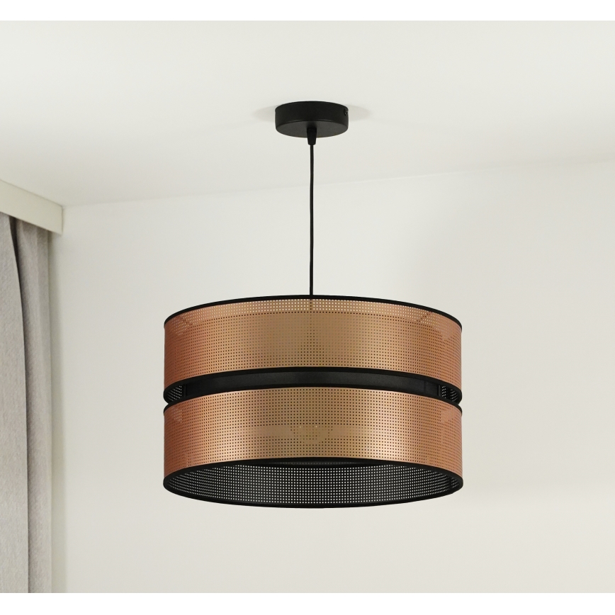 Duolla - Candeeiro suspenso COPPER SHINY 1xE27/15W/230V cobre/preto