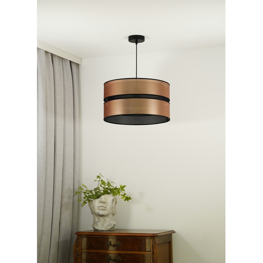 Duolla - Candeeiro suspenso COPPER SHINY 1xE27/15W/230V cobre/preto