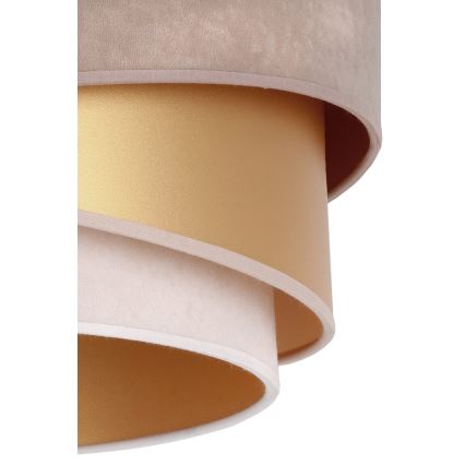 Duolla - Candeeiro suspenso KOBO 1xE27/15W/230V diâmetro 45 cm bege/dourado/creme