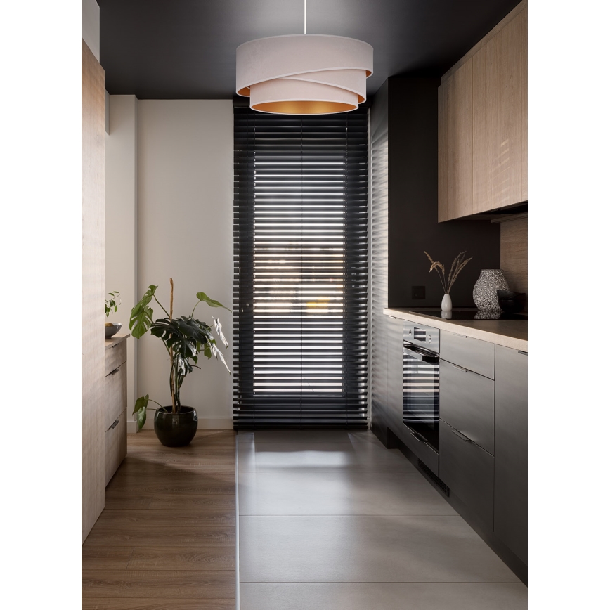 Duolla - Candeeiro suspenso KOBO 1xE27/15W/230V diâmetro 45 cm creme/dourado