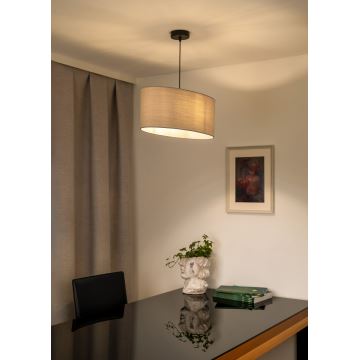 Duolla - Candeeiro suspenso OVAL 1xE27/15W/230V cinzento