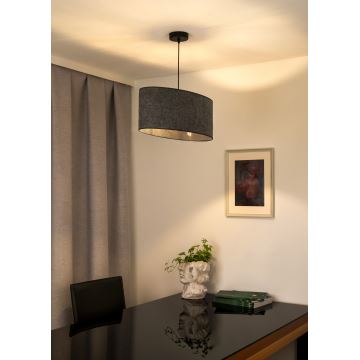 Duolla - Candeeiro suspenso OVAL 1xE27/15W/230V cinzento