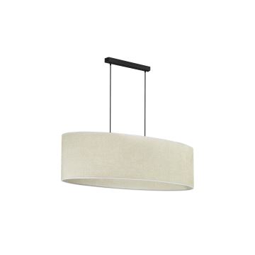 Duolla - Candeeiro suspenso OVAL 2xE27/15W/230V cinzento