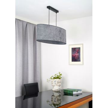 Duolla - Candeeiro suspenso OVAL 2xE27/15W/230V cinzento