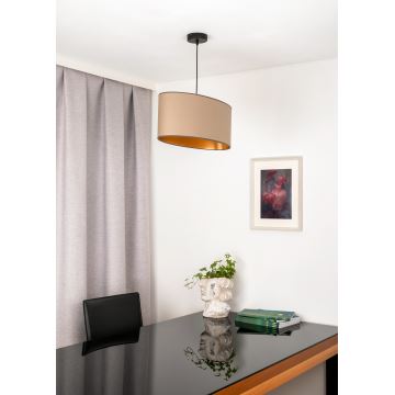 Duolla - Candeeiro suspenso OVAL VEGAN 1xE27/15W/230V bege