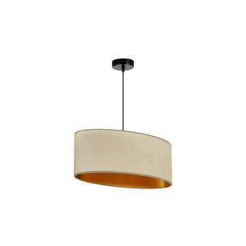 Duolla - Candeeiro suspenso OVAL VEGAN 1xE27/15W/230V bege