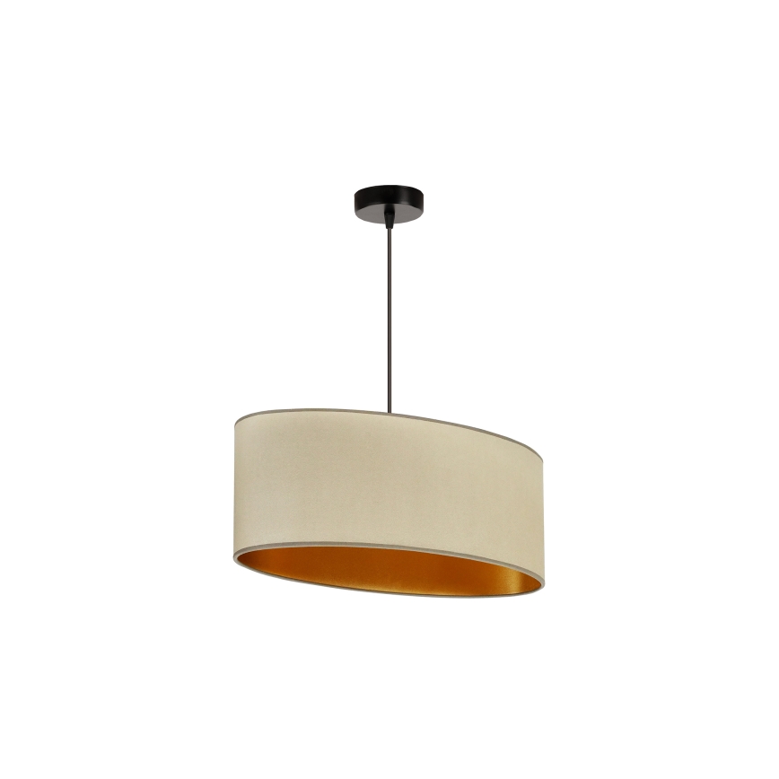 Duolla - Candeeiro suspenso OVAL VEGAN 1xE27/15W/230V bege