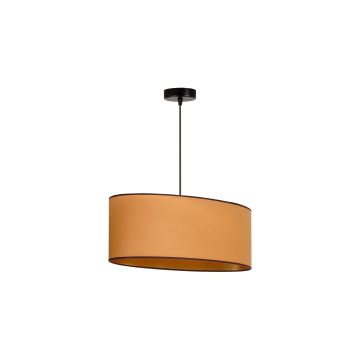 Duolla - Candeeiro suspenso OVAL VEGAN 1xE27/15W/230V castanho