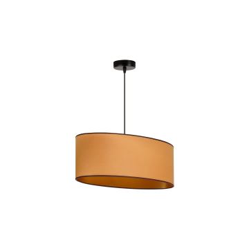 Duolla - Candeeiro suspenso OVAL VEGAN 1xE27/15W/230V castanho