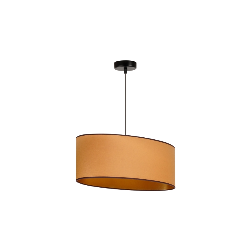 Duolla - Candeeiro suspenso OVAL VEGAN 1xE27/15W/230V castanho