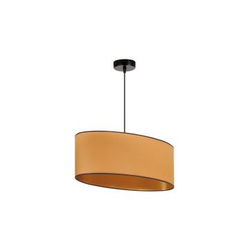 Duolla - Candeeiro suspenso OVAL VEGAN 1xE27/15W/230V castanho