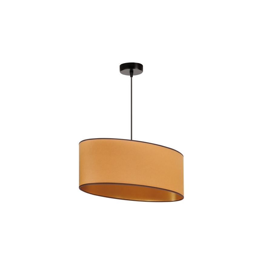 Duolla - Candeeiro suspenso OVAL VEGAN 1xE27/15W/230V castanho