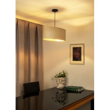 Duolla - Candeeiro suspenso OVAL VEGAN 1xE27/15W/230V creme