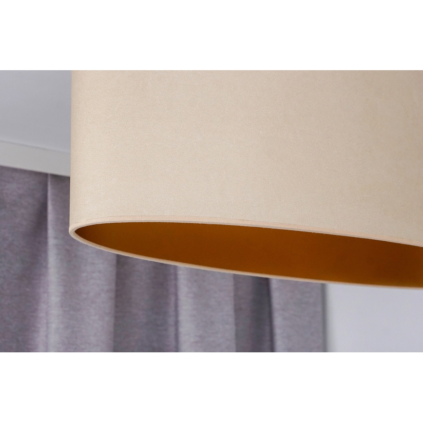 Duolla - Candeeiro suspenso OVAL VEGAN 1xE27/15W/230V creme