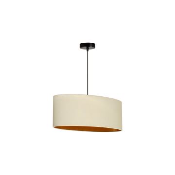 Duolla - Candeeiro suspenso OVAL VEGAN 1xE27/15W/230V creme