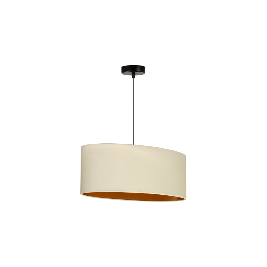 Duolla - Candeeiro suspenso OVAL VEGAN 1xE27/15W/230V creme