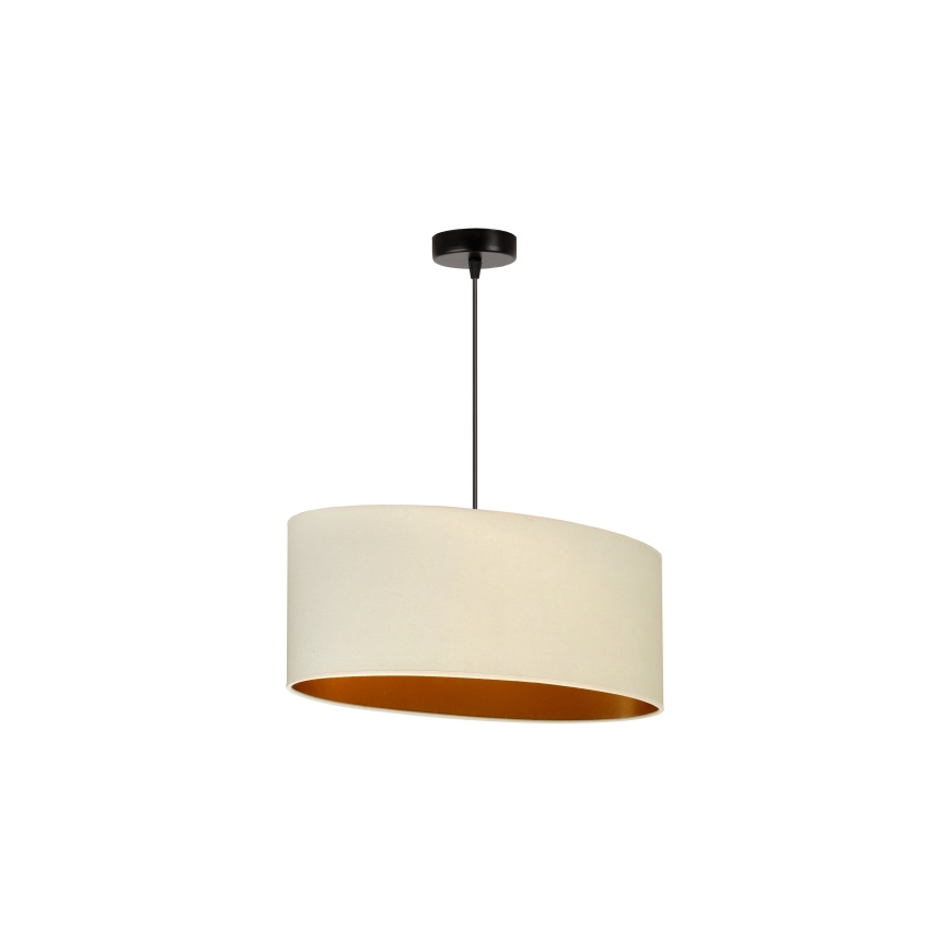 Duolla - Candeeiro suspenso OVAL VEGAN 1xE27/15W/230V creme