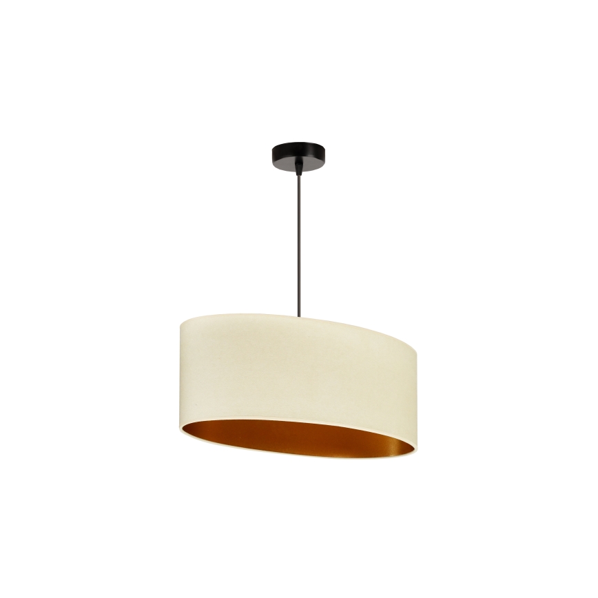 Duolla - Candeeiro suspenso OVAL VEGAN 1xE27/15W/230V creme