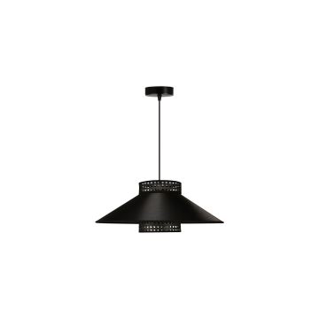 Duolla - Candeeiro suspenso RIO RATTAN 1xE27/15W/230V preto/dourada