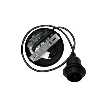 Duolla - Candeeiro suspenso RIO RATTAN 1xE27/15W/230V preto/dourada