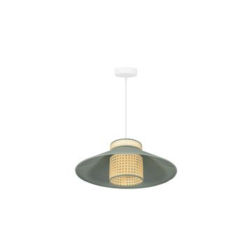 Duolla - Candeeiro suspenso RIO RATTAN 1xE27/15W/230V verde/vime