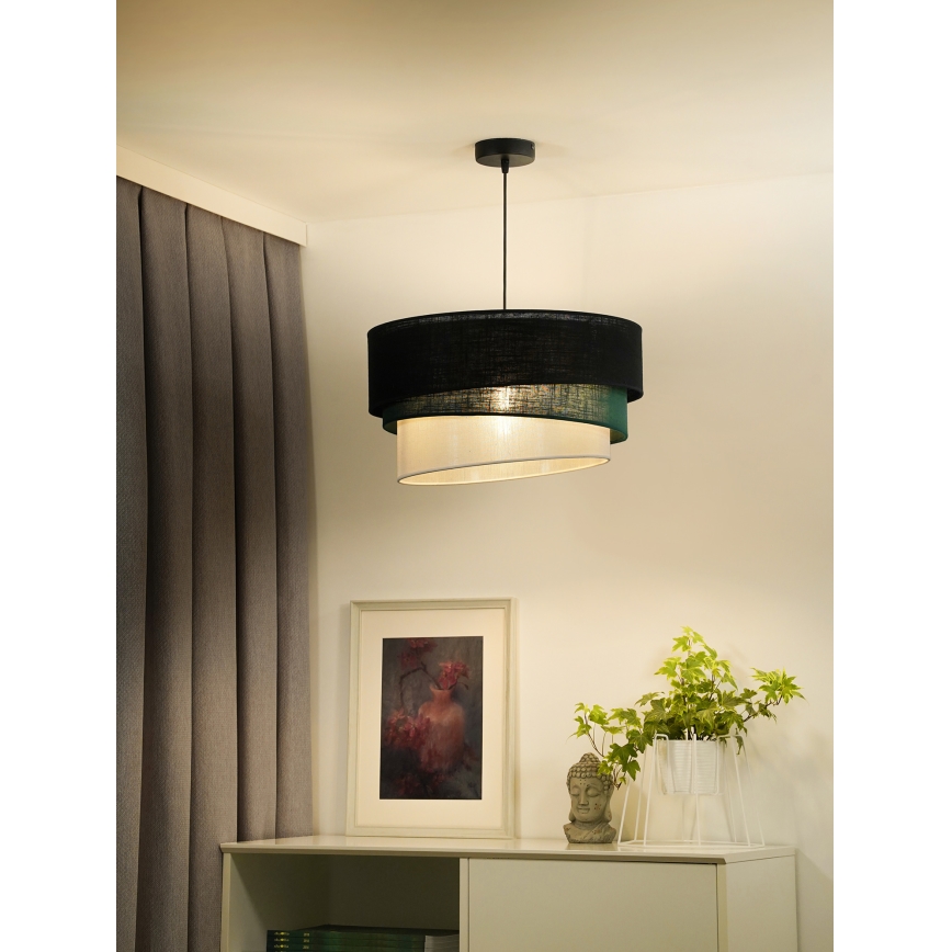 Duolla - Candeeiro suspenso TRIO 1xE27/15W/230V preto/verde/branco