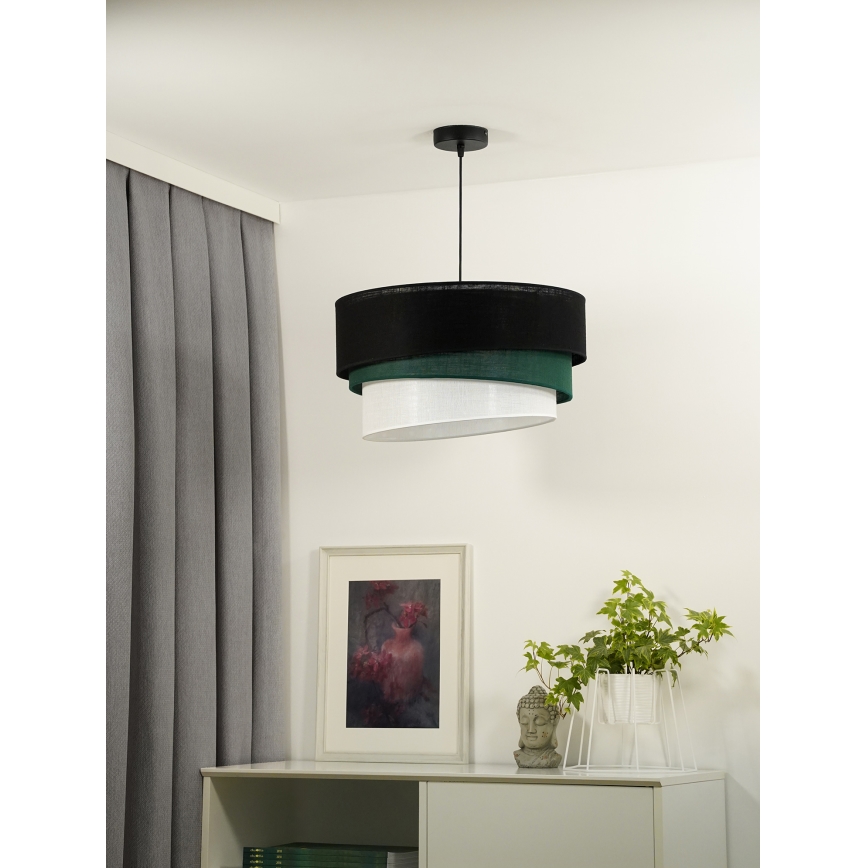 Duolla - Candeeiro suspenso TRIO 1xE27/15W/230V preto/verde/branco