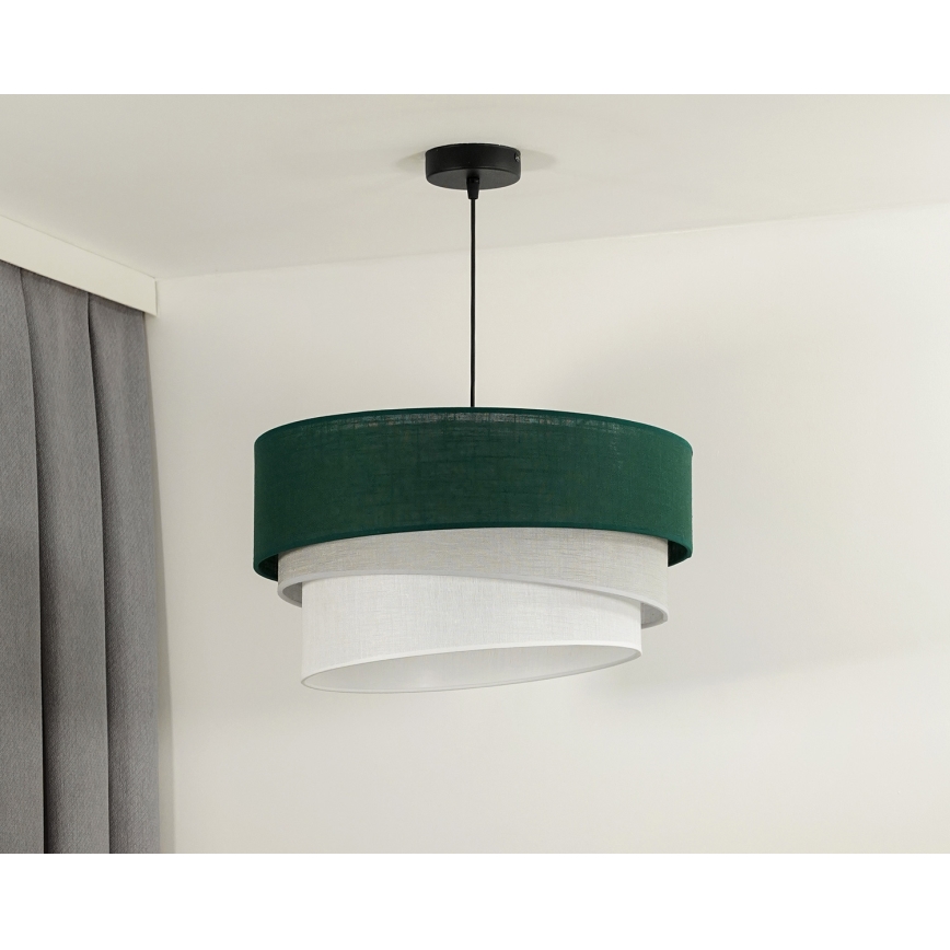 Duolla - Candeeiro suspenso TRIO 1xE27/15W/230V verde/cinzento/branco