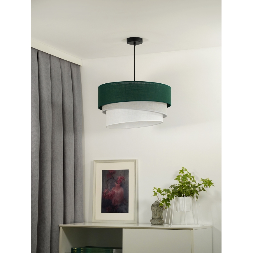 Duolla - Candeeiro suspenso TRIO 1xE27/15W/230V verde/cinzento/branco