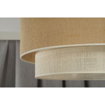 Duolla - Candeeiro suspenso YUTE BOHO 3xE27/15W/230V diâmetro 60 cm castanho/cinzento