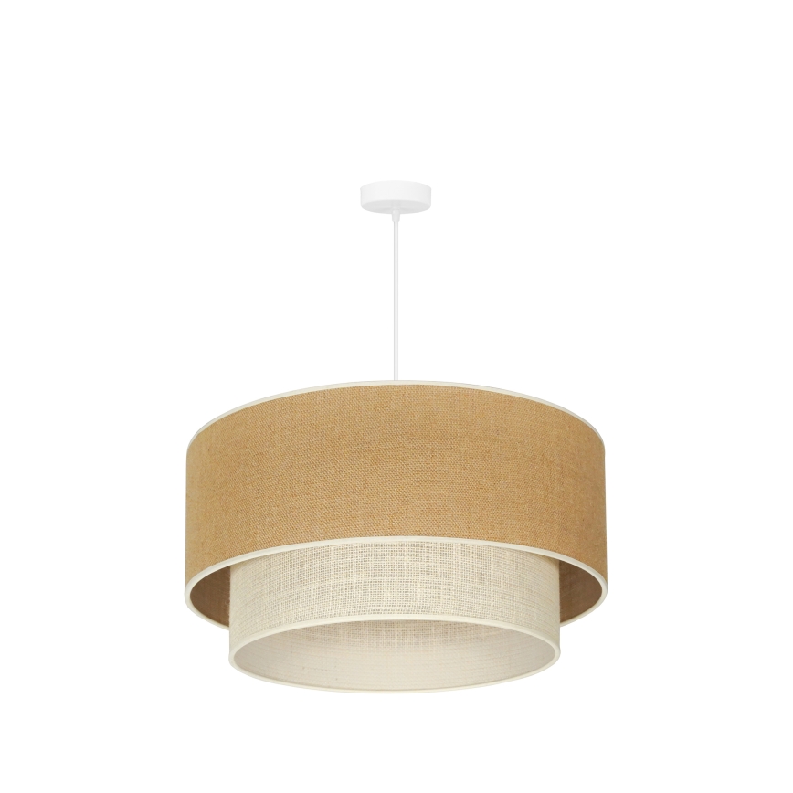 Duolla - Candeeiro suspenso YUTE BOHO 3xE27/15W/230V diâmetro 60 cm castanho/cinzento